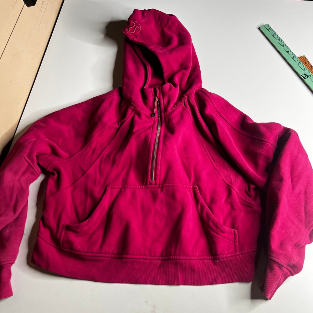 Lululemon Scuba Oversized Half Zip Hoodie Pink M/L Pullover Sweatshirt